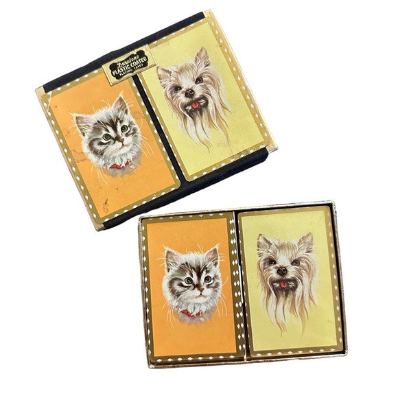 Vintage Durations Dog & Cat Playing Cards - Picture 1 of 6